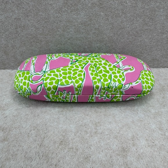 Lilly Pulitzer Pink Green Giraffe Print Hard Shell Sunglasses Eyeglasses Case - Picture 3 of 8
